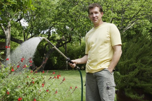 Visual of complaint records and service notes for garden work